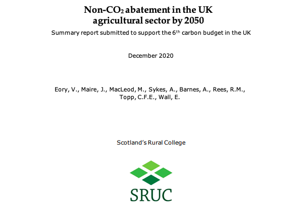 SRUC: Non-CO2 abatement in the UK agricultural sector by 2050